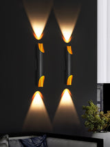 Modern Gold Minimalist Straight Wall Sconce Dual Light Fixture for Bedroom and Hallway
