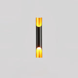 Modern Gold Minimalist Straight Wall Sconce Dual Light Fixture for Bedroom and Hallway