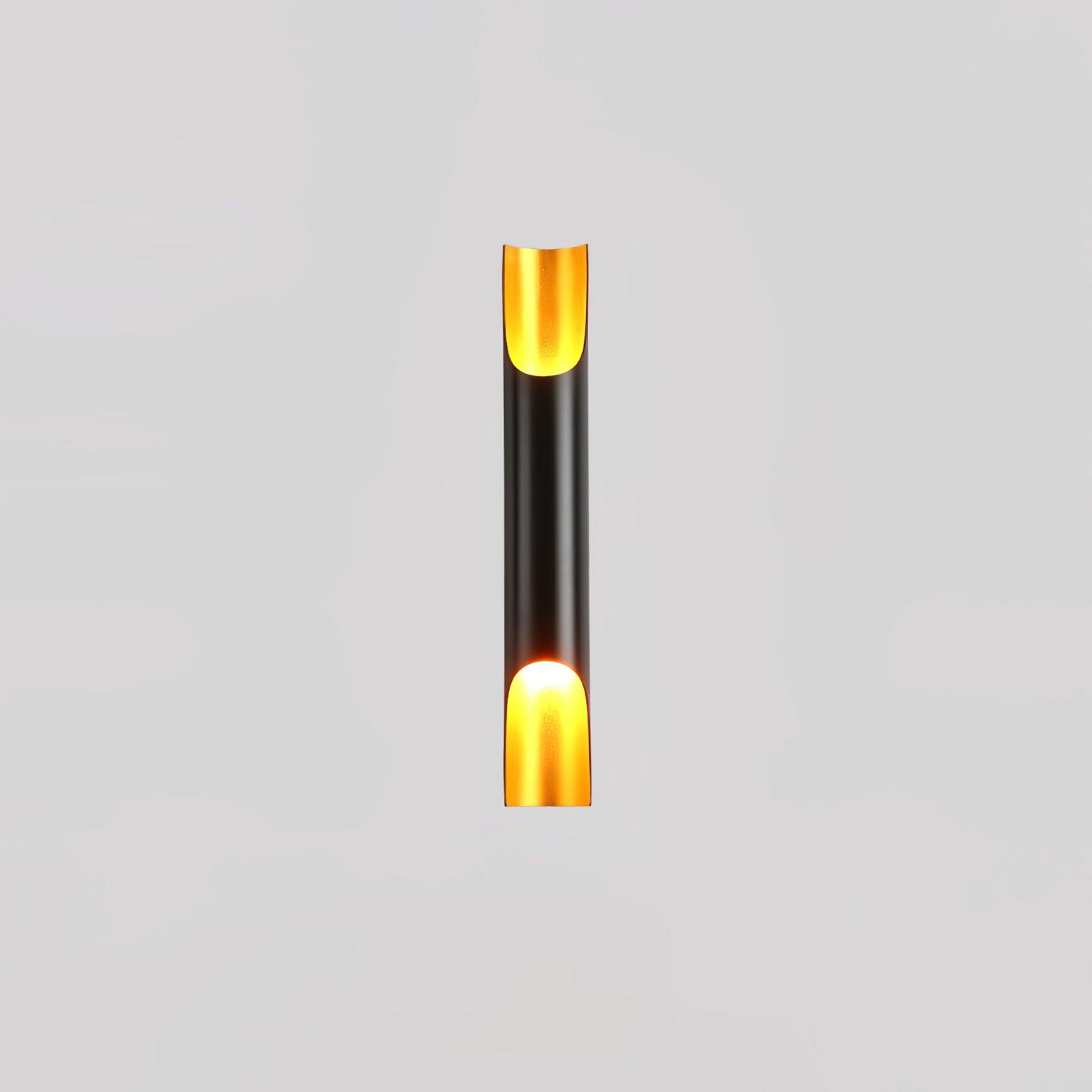 Modern Gold Minimalist Straight Wall Sconce Dual Light Fixture for Bedroom and Hallway