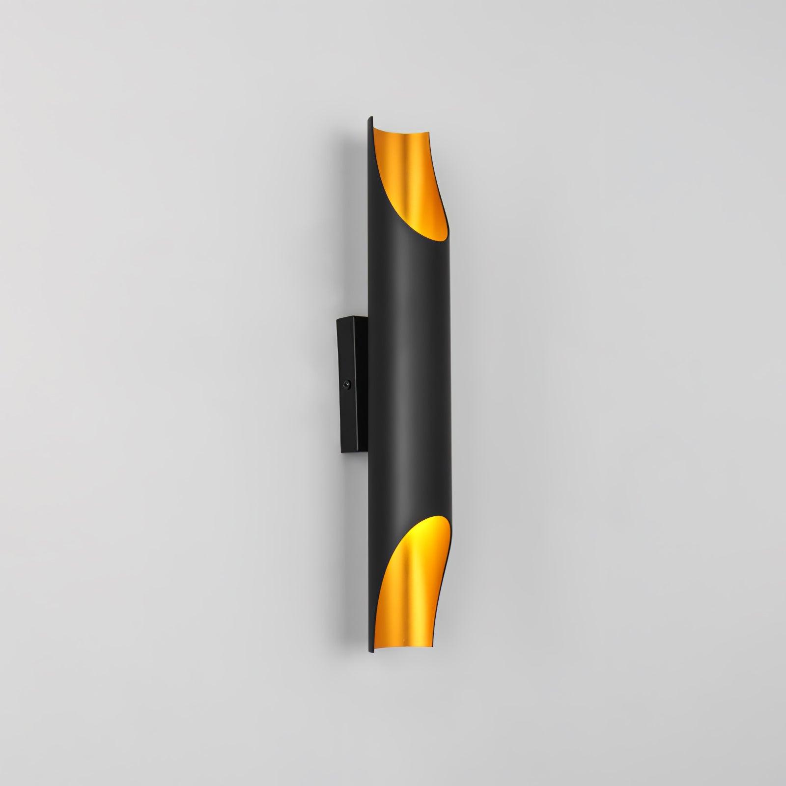 Modern Gold Minimalist Straight Wall Sconce Dual Light Fixture for Bedroom and Hallway