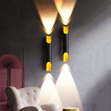 Modern Gold Minimalist Straight Wall Sconce Dual Light Fixture for Bedroom and Hallway