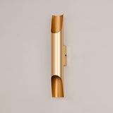 Modern Gold Minimalist Straight Wall Sconce Dual Light Fixture for Bedroom and Hallway