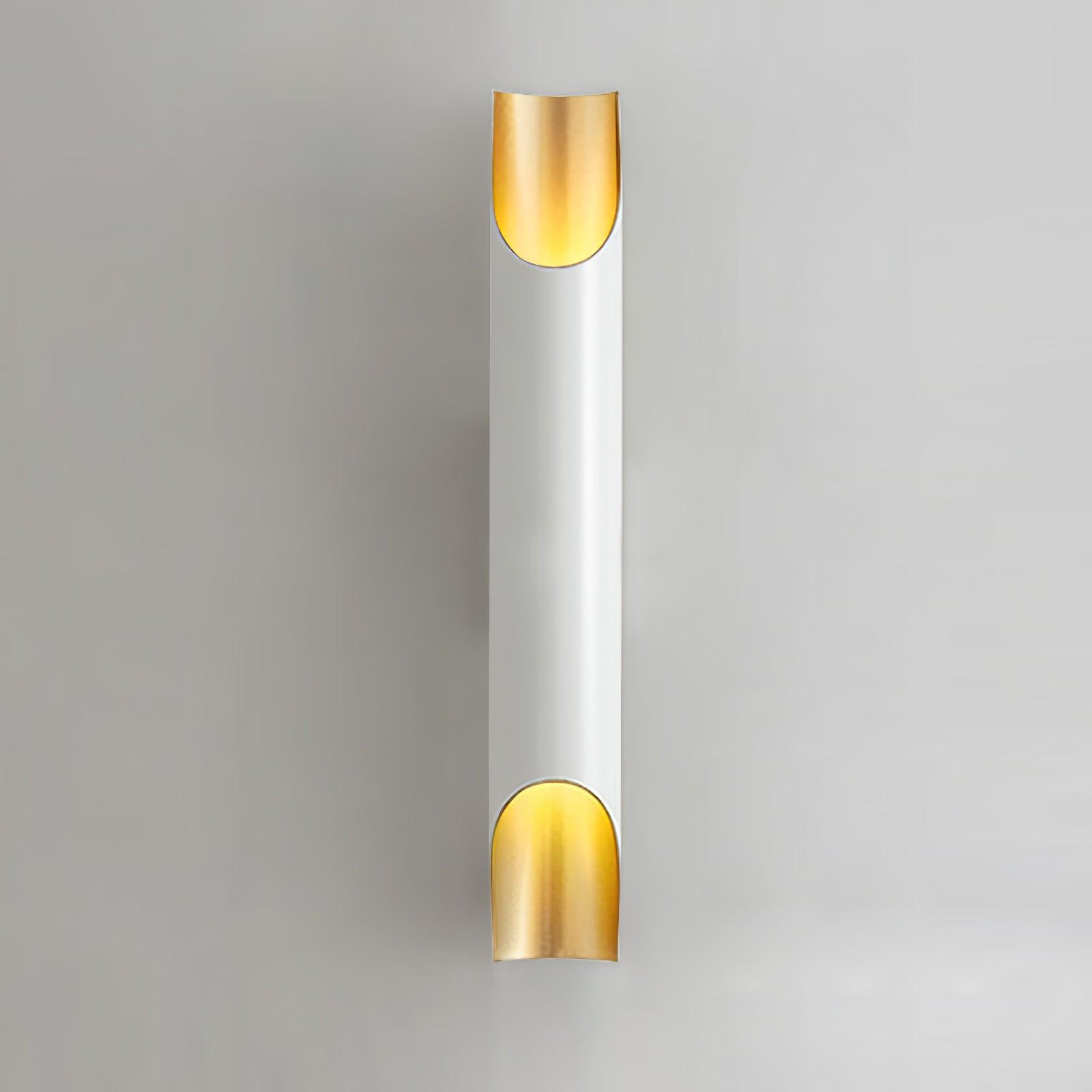Modern Gold Minimalist Straight Wall Sconce Dual Light Fixture for Bedroom and Hallway