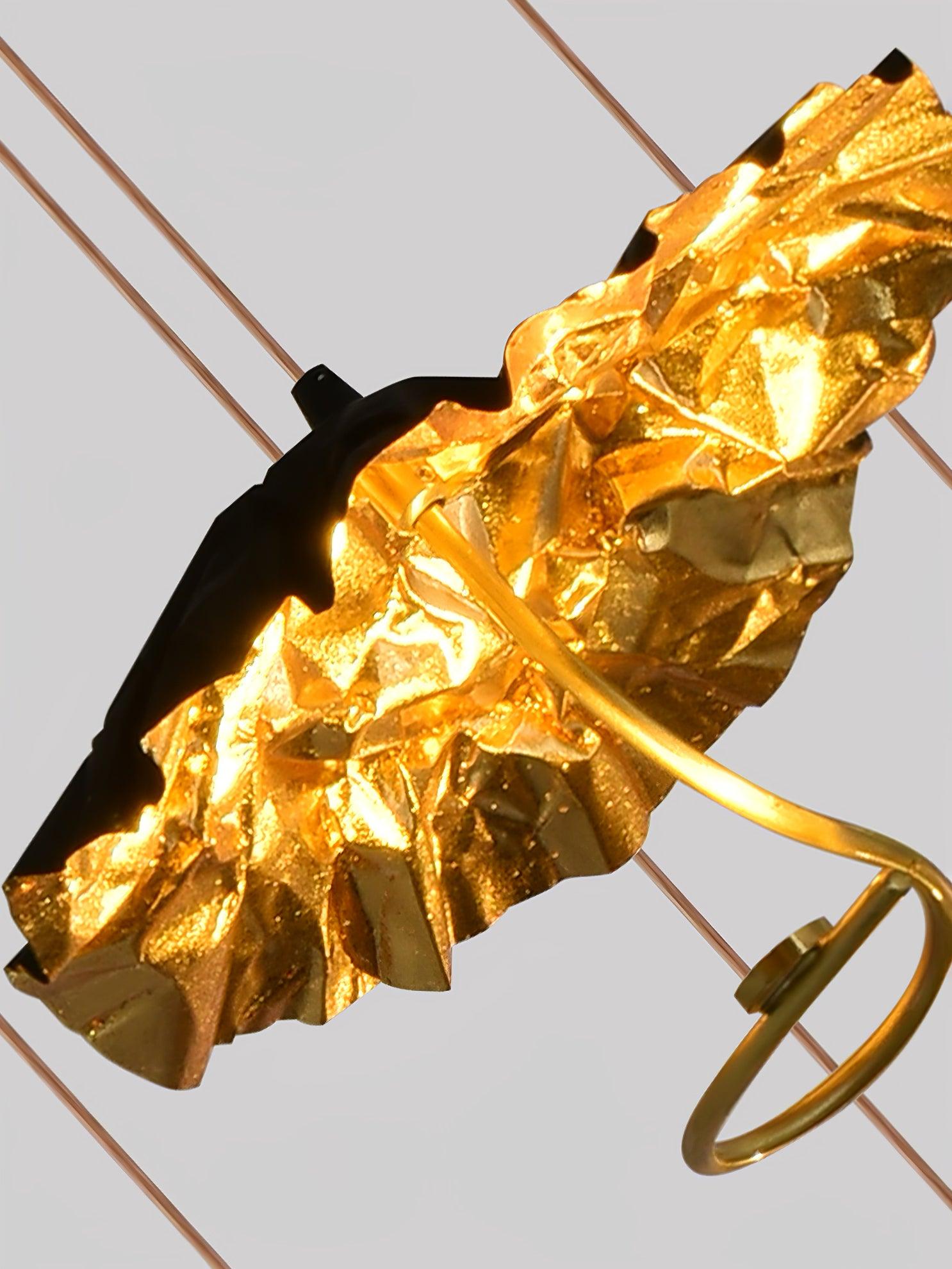 Modern Gold Moon Brass Aviary Constellation LED Chandelier with Metal Shards