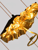 Modern Gold Moon Brass Aviary Constellation LED Chandelier with Metal Shards