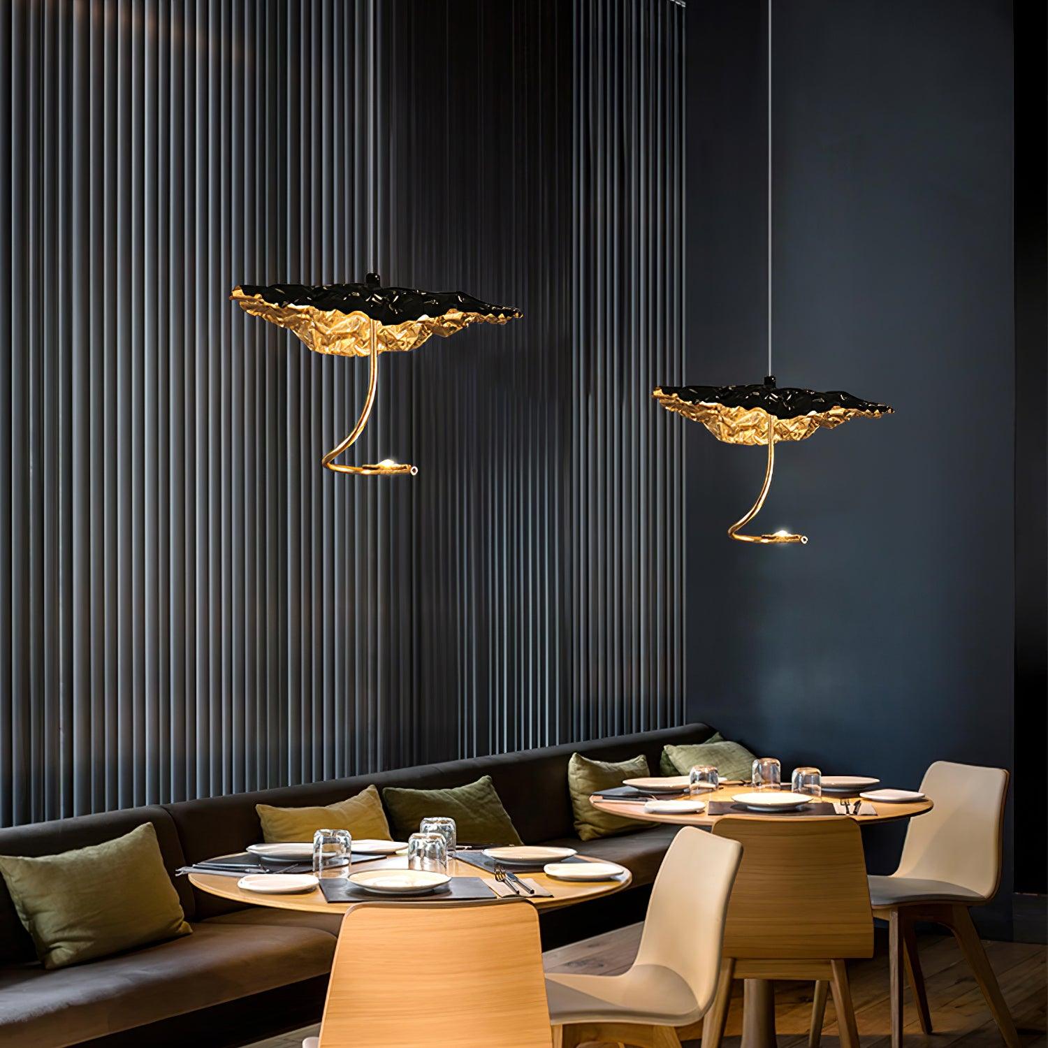 Modern Gold Moon Brass Aviary Constellation LED Chandelier with Metal Shards
