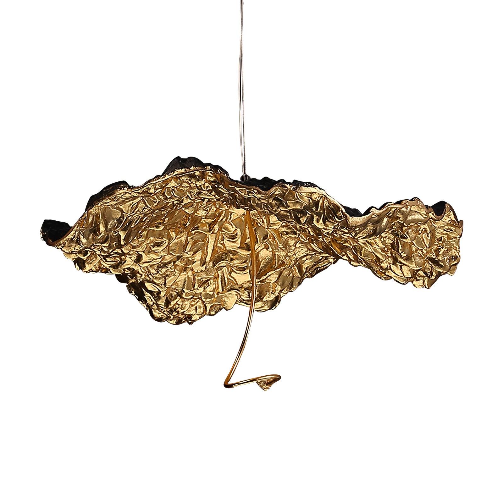 Modern Gold Moon Brass Aviary Constellation LED Chandelier with Metal Shards