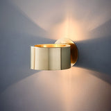 Modern Gold Nordic Circular Wall Sconce Up and Down Indoor Lighting Fixture for Living Room