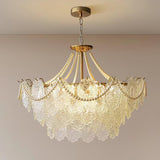 Modern Gold Pearl Glass Chandelier Luxury Globe Pendant Ceiling Light
