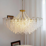 Modern Gold Pearl Glass Chandelier Luxury Globe Pendant Ceiling Light