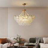 Modern Gold Pearl Glass Chandelier Luxury Globe Pendant Ceiling Light