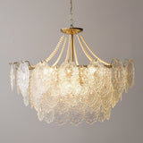 Modern Gold Pearl Glass Chandelier Luxury Globe Pendant Ceiling Light
