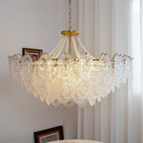 Modern Gold Pearl Glass Chandelier Luxury Globe Pendant Ceiling Light