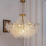 Modern Gold Pearl Glass Chandelier Luxury Globe Pendant Ceiling Light