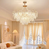 Modern Gold Pearl Glass Chandelier Luxury Globe Pendant Ceiling Light