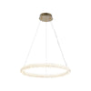 Modern Gold Ring Crystal LED Chandelier Adjustable Hanging Ceiling Pendant Light