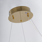 Modern Gold Ring Crystal LED Chandelier Adjustable Hanging Ceiling Pendant Light