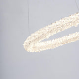 Modern Gold Ring Crystal LED Chandelier Adjustable Hanging Ceiling Pendant Light