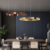Modern Gold Ring LED Pendant Light for Dining Room and Kitchen Island