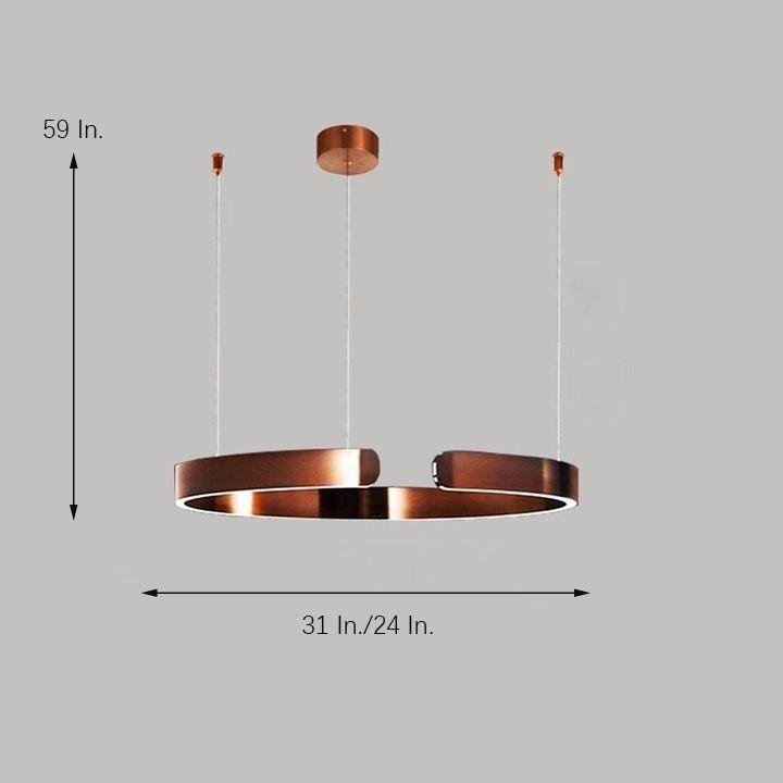 Modern Gold Ring LED Pendant Light for Dining Room and Kitchen Island