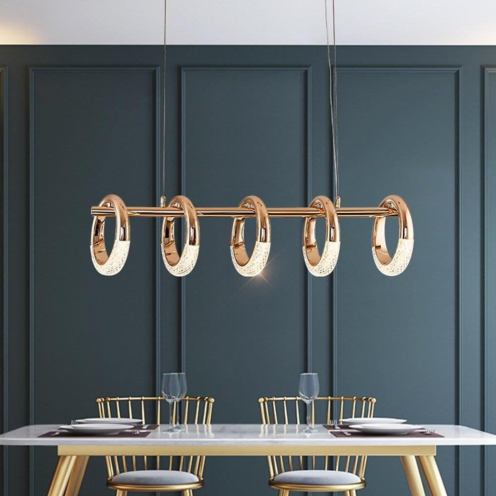 Modern Gold Ring LED Pendant Light for Kitchen Dining Room Nordic Style Ceiling Fixture