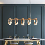 Modern Gold Ring LED Pendant Light for Kitchen Dining Room Nordic Style Ceiling Fixture