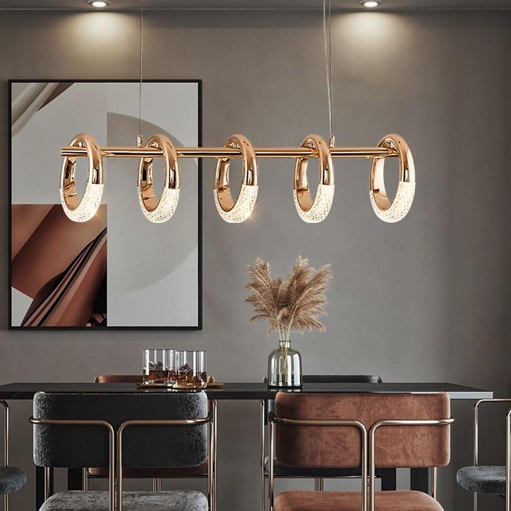 Modern Gold Ring LED Pendant Light for Kitchen Dining Room Nordic Style Ceiling Fixture