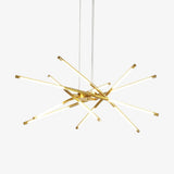 Modern Gold Rotatable LED Linear Chandelier Adjustable Ceiling Light Fixture