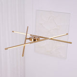 Modern Gold Rotatable LED Linear Chandelier Adjustable Ceiling Light Fixture