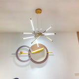 Modern Gold Rotatable LED Linear Chandelier Adjustable Ceiling Light Fixture