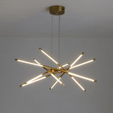 Modern Gold Rotatable LED Linear Chandelier Adjustable Ceiling Light Fixture