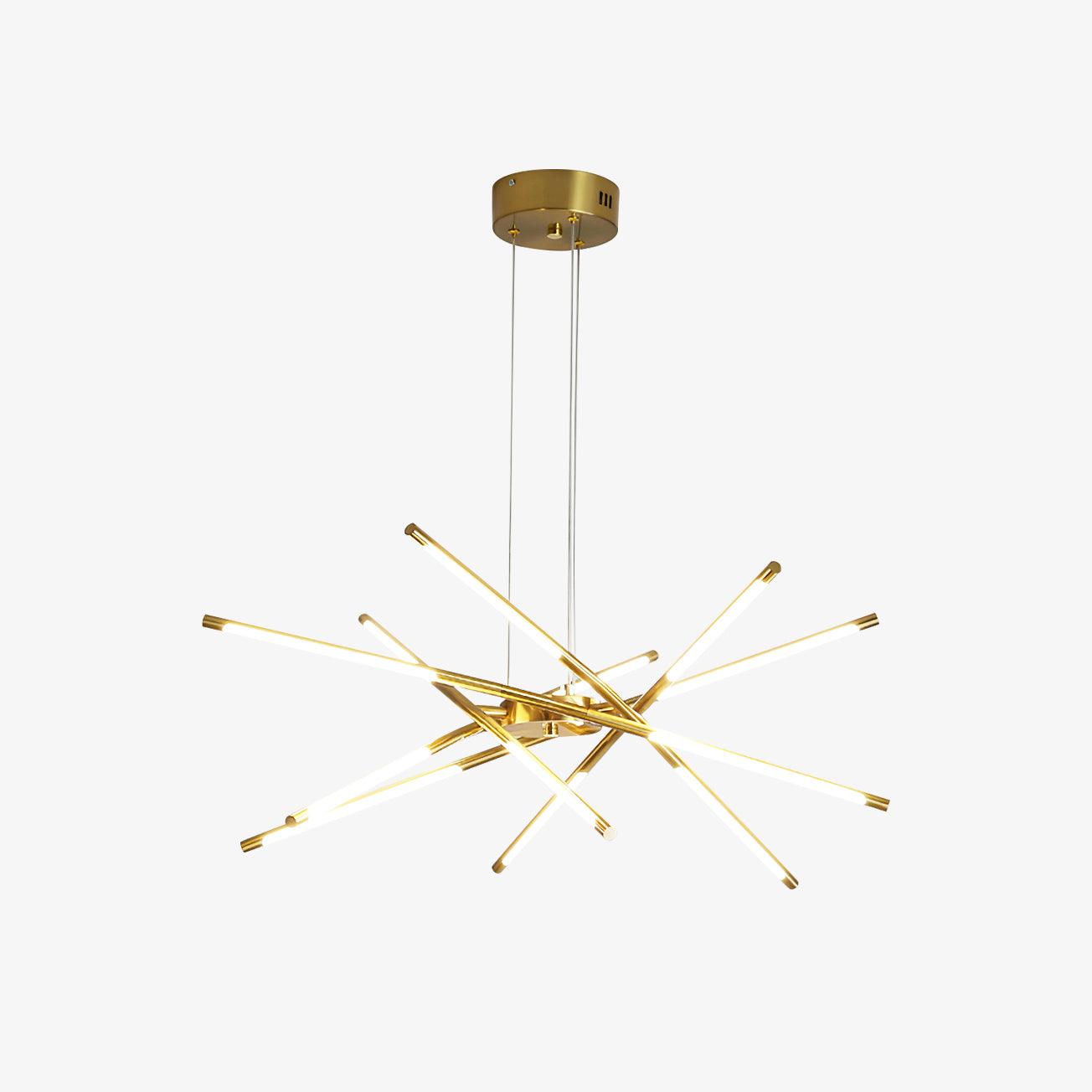 Modern Gold Rotatable LED Linear Chandelier Adjustable Ceiling Light Fixture
