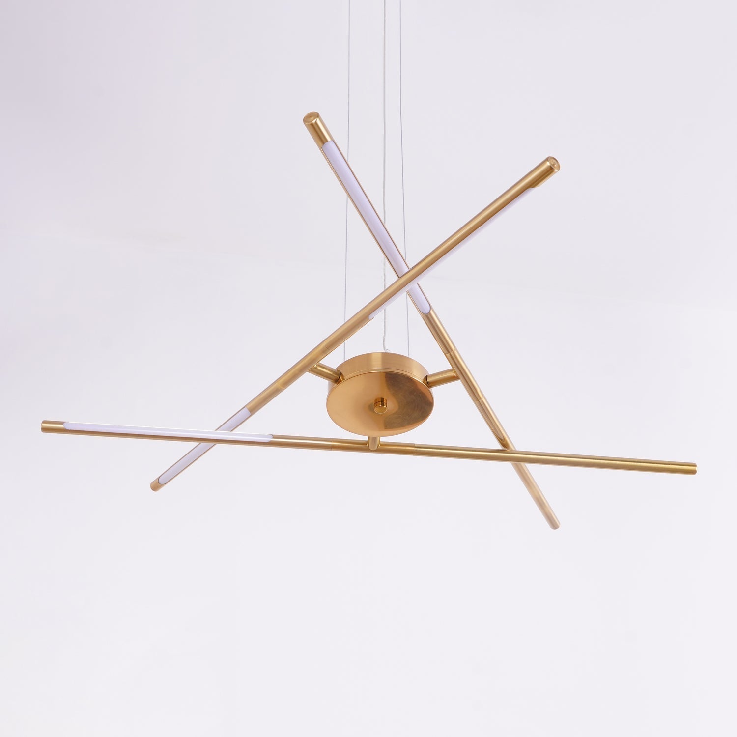 Modern Gold Rotatable LED Linear Chandelier Adjustable Ceiling Light Fixture