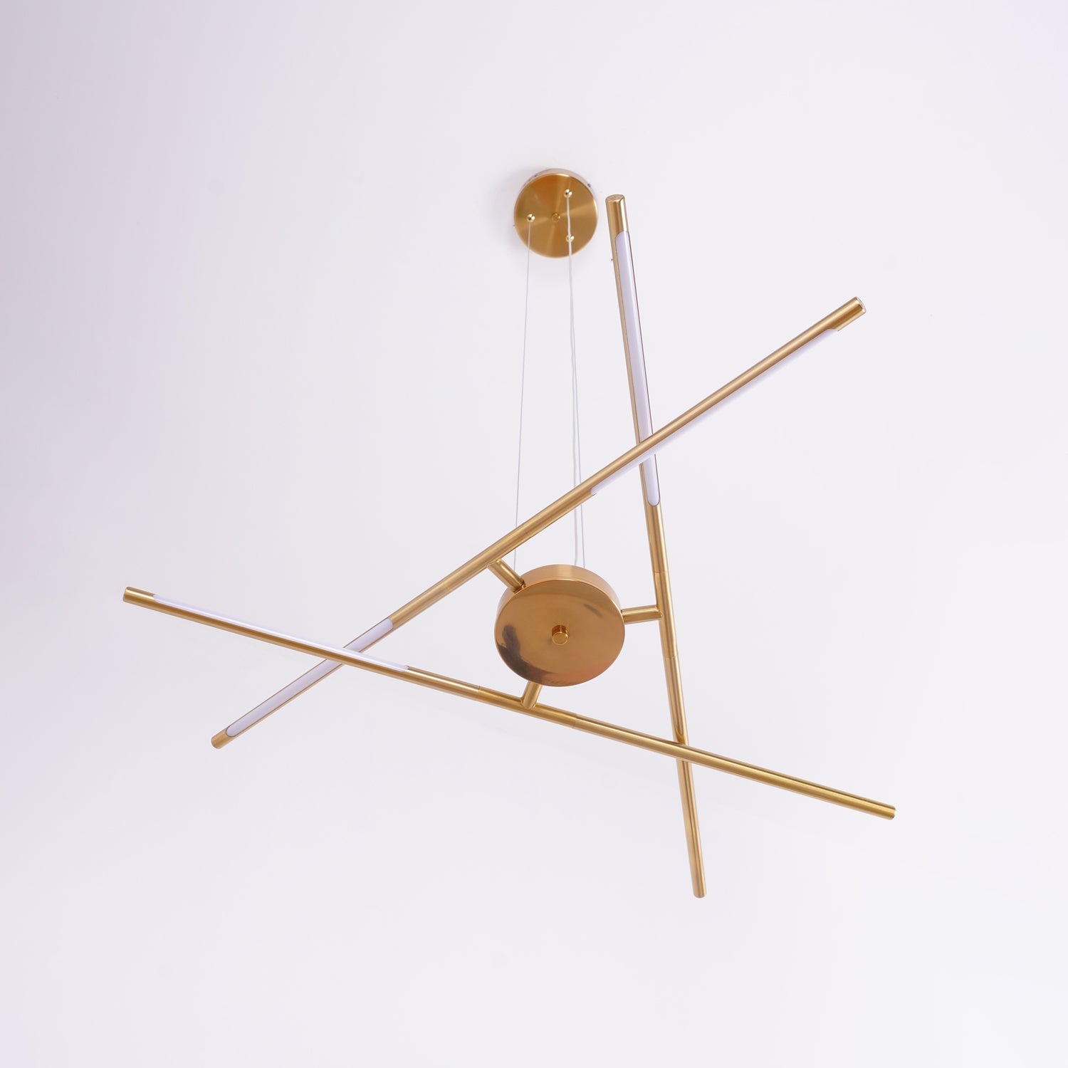 Modern Gold Rotatable LED Linear Chandelier Adjustable Ceiling Light Fixture
