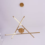 Modern Gold Rotatable LED Linear Chandelier Adjustable Ceiling Light Fixture