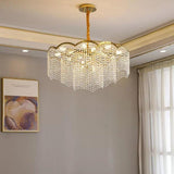 Modern Gold Round Crystal Chandelier Lantern Design LED Stainless Steel Pendant Light