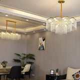 Modern Gold Round Crystal Chandelier Lantern Design LED Stainless Steel Pendant Light