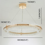 Modern Gold Round Crystal Chandelier LED Single Tier Hanging Light for Dining Room