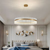 Modern Gold Round Crystal LED Chandelier 3 Step Dimming Nordic Pendant Light