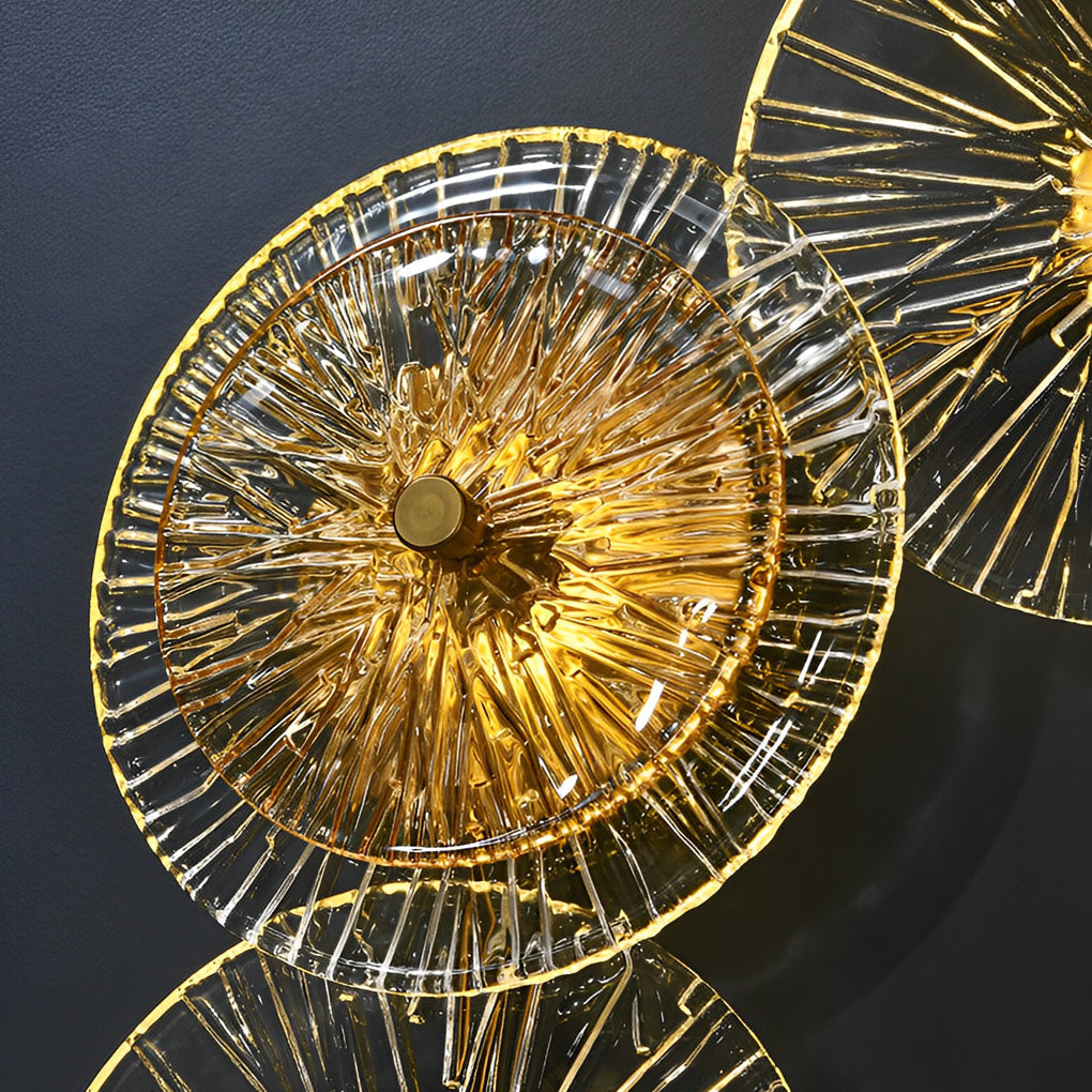 Modern Gold Round Glass LED Wall Sconce Nordic Indoor Lighting Fixture for Bedroom