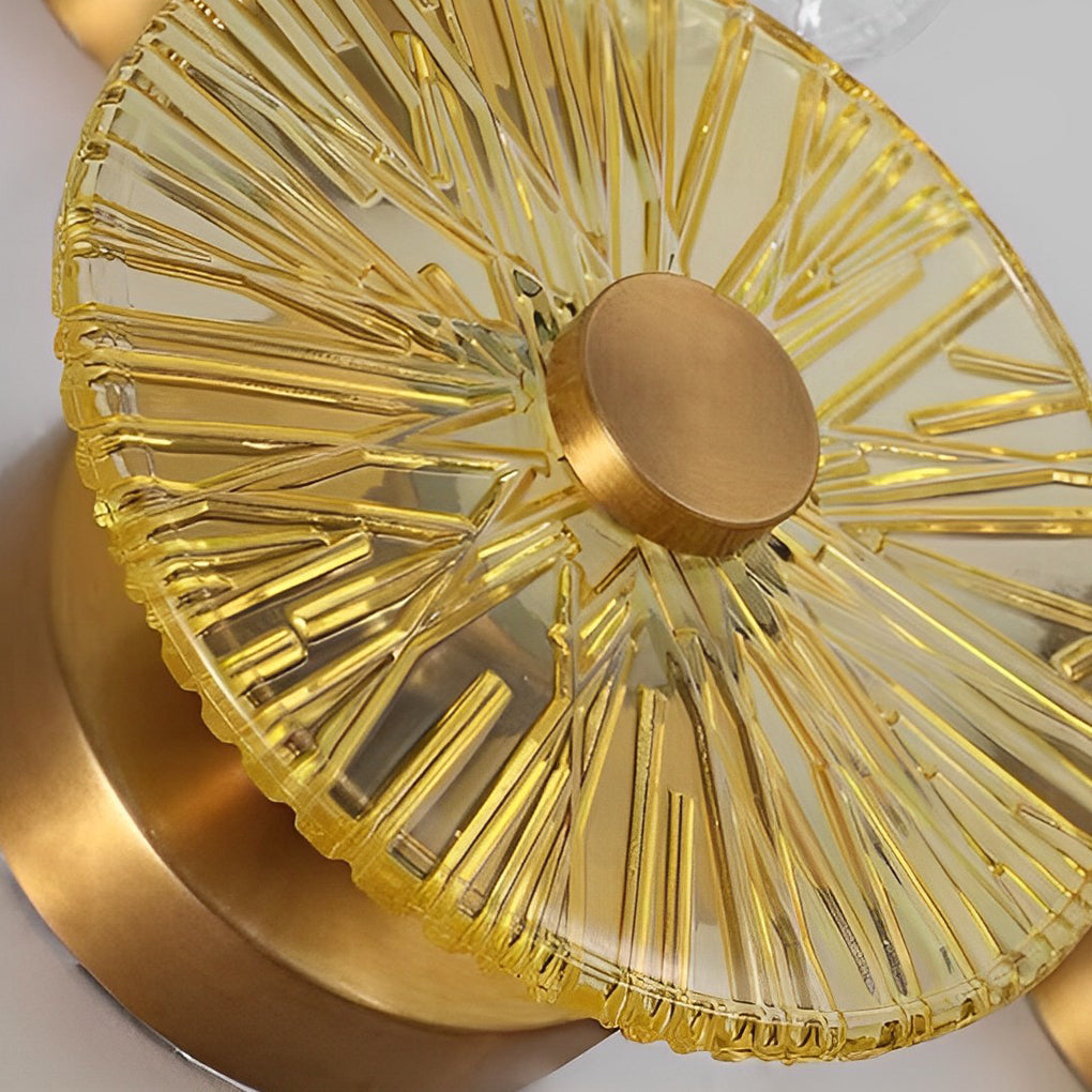 Modern Gold Round Glass LED Wall Sconce Nordic Indoor Lighting Fixture for Bedroom