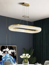Modern Gold Round Ring Crystal LED Chandelier for Living Room and Dining Room