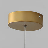 Modern Gold Round Ring LED Chandelier for Spiral Staircase and High Ceilings