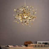 Modern Gold Spherical Stainless Steel Firework Chandelier Nordic Dandelion Pendant Light