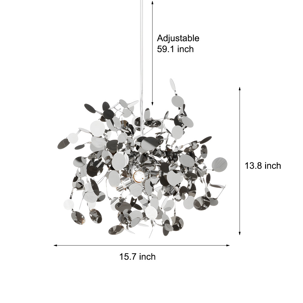 Modern Gold Spherical Stainless Steel Firework Chandelier Nordic Dandelion Pendant Light