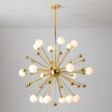 Modern Gold Sputnik Chandelier 18 Light Nordic Glass Globe Pendant for Living Room