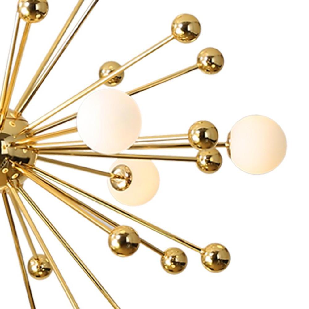 Modern Gold Sputnik Chandelier 18 Light Nordic Glass Globe Pendant for Living Room