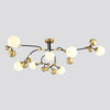 Modern Gold Sputnik Chandelier 7 Light LED Glass Globe Ceiling Fixture for Home Decor