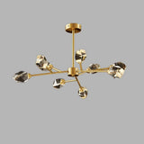 Modern Gold Sputnik Crystal Chandelier 9 Light Luxury Geometric Pendant Ceiling Fixture