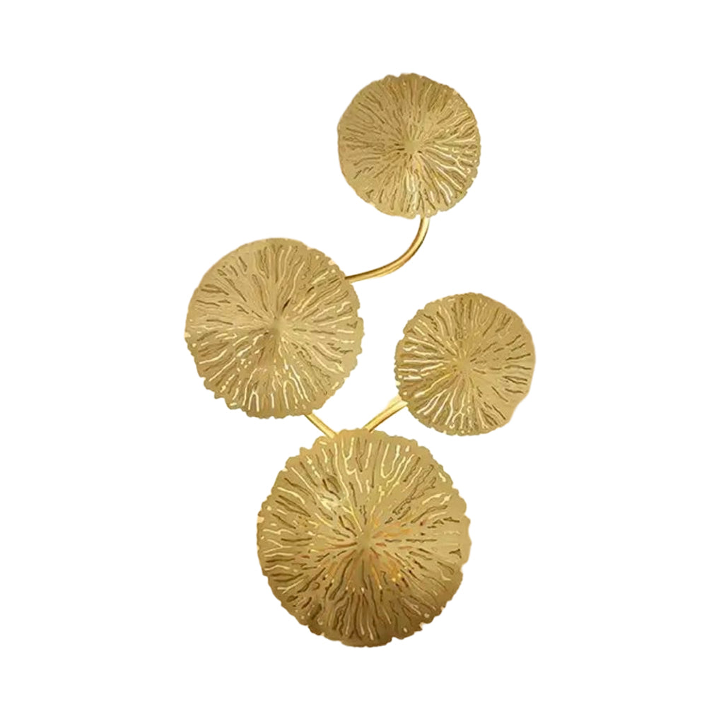 Modern Gold Stainless Steel Lotus Leaf Decorative Wall Sconce Lighting for Bedroom Living Room